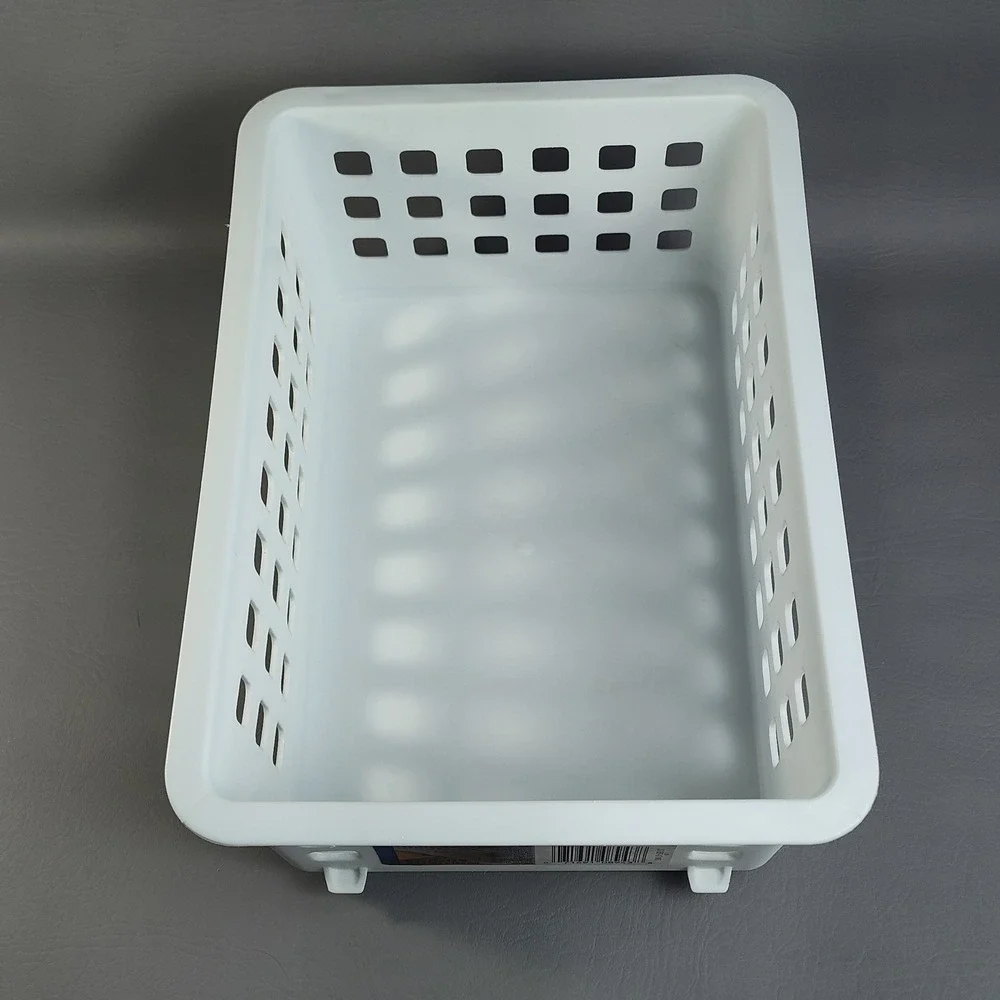 RUBBERMAID Slide N Stack Storage Basket / Bin ~ 5581 ~ White ~ Outside: 11
